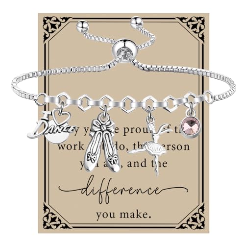 Image of SEIRAA Dance Bracelet Ballet Teacher Jewelry I Love Dance Gift Dance Charm Bracelet For Dancing Lovers