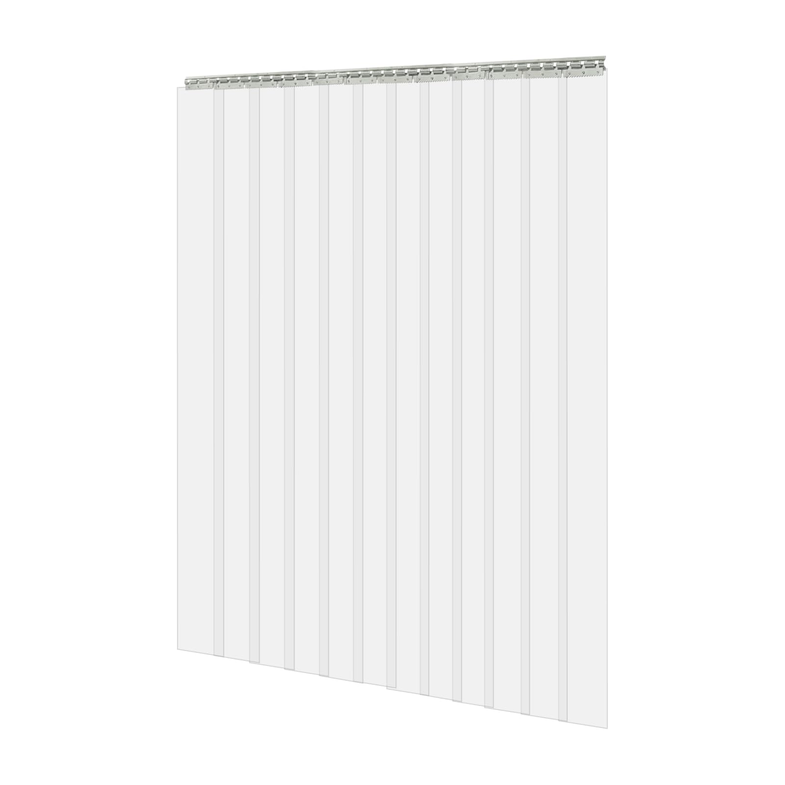 Rideau à Lanières en PVC 12 Pièces, 1,8 × 2,1 m, Rideau à Lamelles Transparent, Épaisseur 2 mm, Isolation Thermique, Installation Facile, pour Chambres Froides et Entrepôts