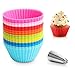 Stampi per Dolci in Silicone, Naiocase 32 Pirottini Muffin Riutilizzabili e Multicolor, Teglie per Torte, Budini, Focaccine, Gelati