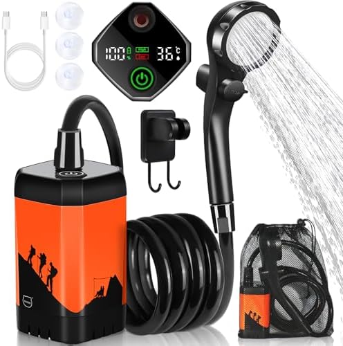 MIAOKE Douche Camping Portable, 7800 mAh, Pompe Rechargeable pour...