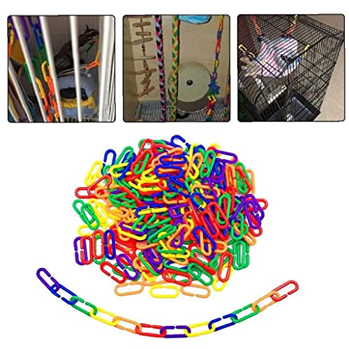 Plastic haken ketting schakels,100 stuks papegaai C-clips haken ketting speelgoed C-Links suikerzweefvliegtuig Rat vogel… - Afbeelding 4