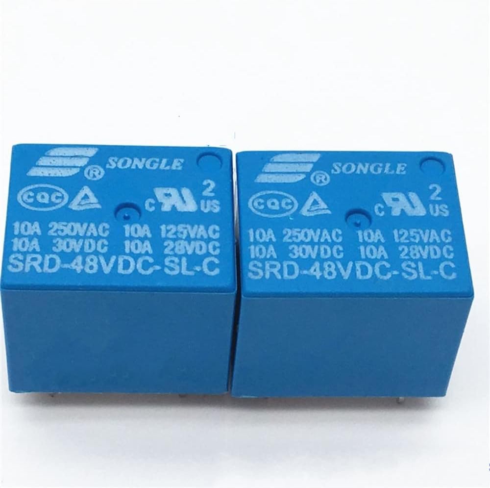 TOOLAE - Оriɡiпal 48𝖵 Relay 5 PIN Conversion Type 250𝖵AC SRD-48𝖵DC-SL-C SRD-48𝖵 SRD-48𝖵DС SRD-48𝖵DC-SL 10A T73-48𝖵 Power Relay 50PCS