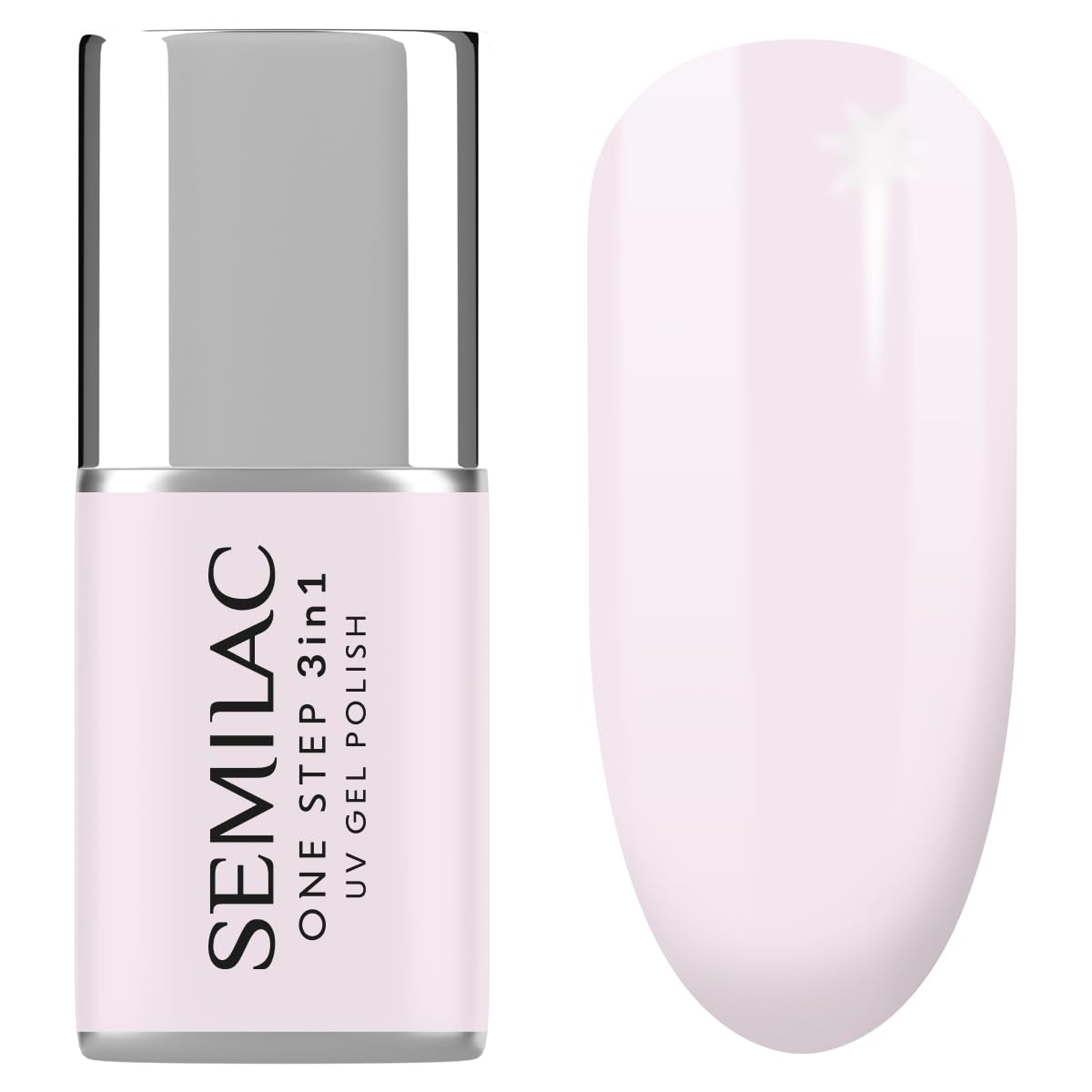 Semilac One Step 3 w 1 Hybrydowy Lakier do Paznokci, Naturalny Róż, 5 ml LED