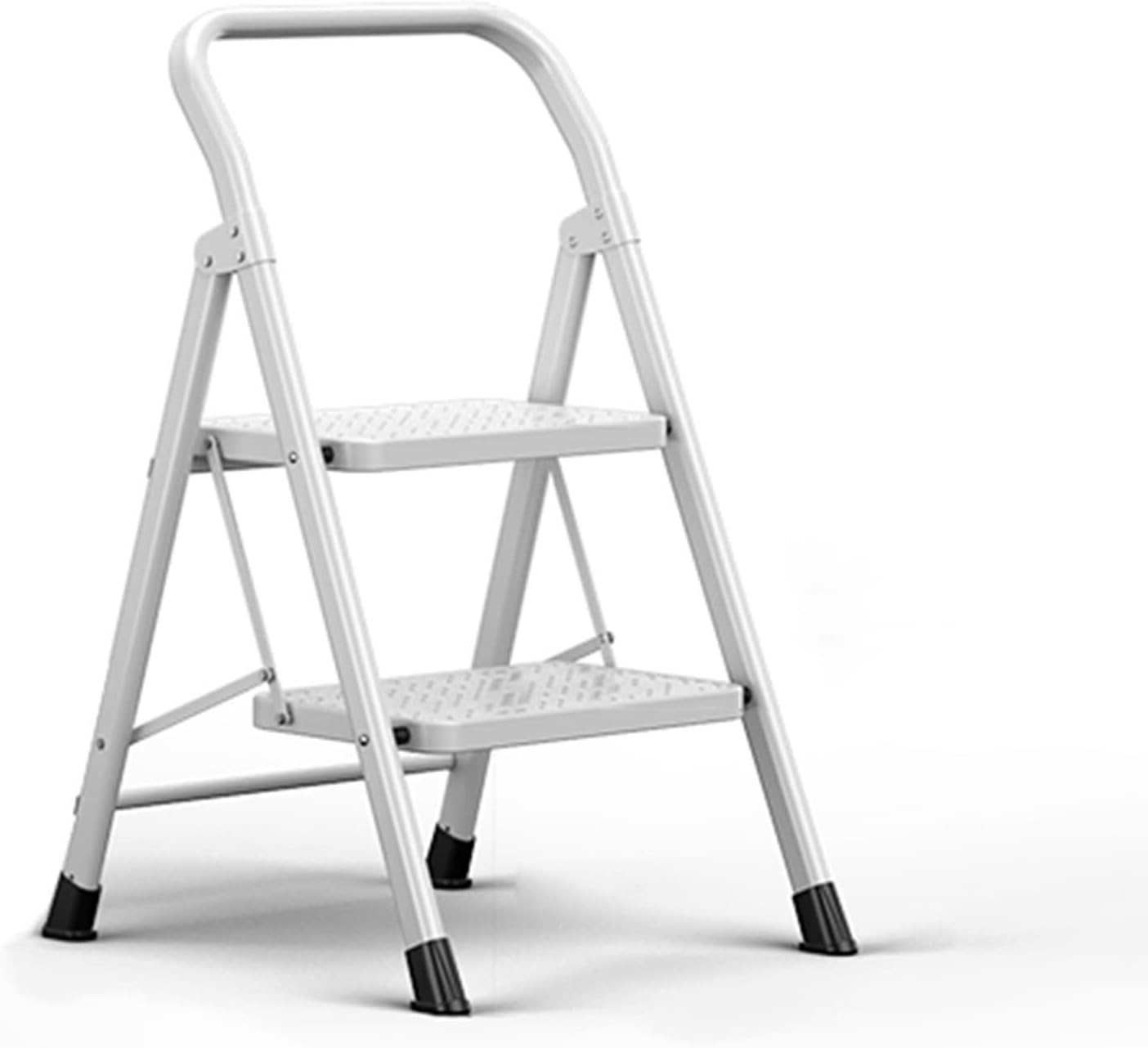 2-Step Folding Ladder Stool with Wide Anti-Slip Pedals, Portable Lightweight Step Stool for Home, Kitchen Office(2 Step Ladder)