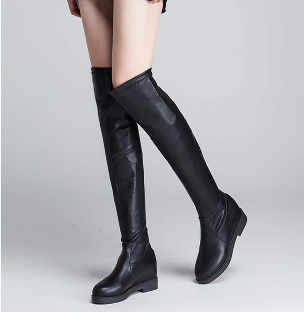 [シュウカ] ニーハイブーツ ニーハイ ブーツ レディース 歩きやすい 太ヒール ブラック ニーハイブーツ 疲れにくい クラシック