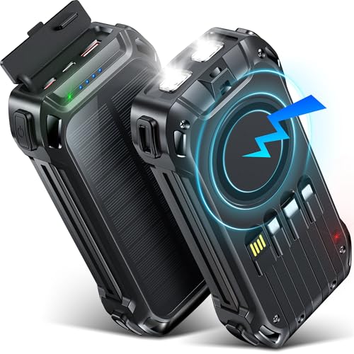 26800mAh Wireless Powerbank mit 4 Kabeln, 30W USB C Solar Power Bank Schnellladefunktion tragbares Ladegerät 7 Ausgänge, Externer Akku mit SOS Taschenlampe für Handy Tablets Outdoor Camping 26800mAh Wireless Powerbank mit 4 Kabeln, 30W USB C Solar Power Bank Schnellladefunktion tragbares Ladegerät 7 Ausgänge, Externer Akku mit SOS Taschenlampe für Handy Tablets Outdoor Camping