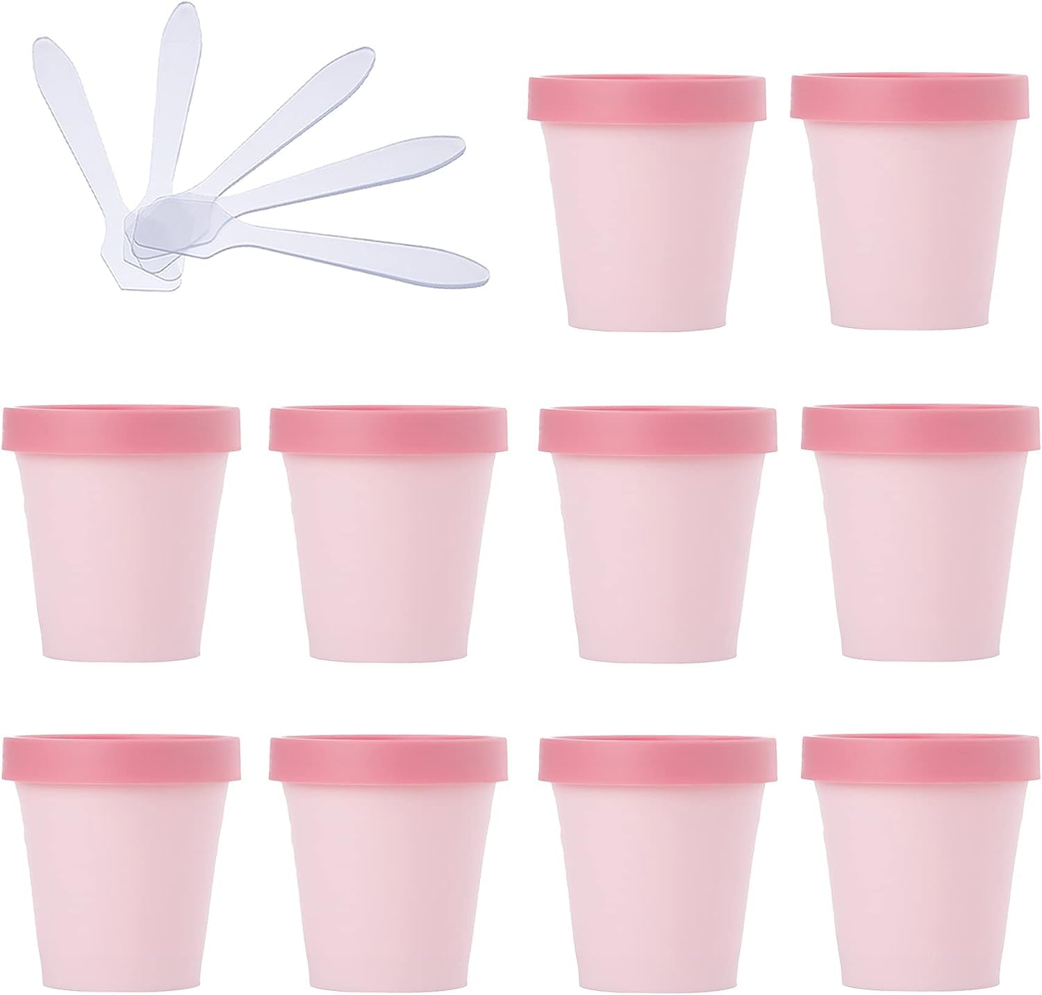 FLYIODFCXV cosmetic jar, 10 PC Plastic Storage Jars with Inner Liner for Body Hand Face Cream Lotion Gel 5X Spatula(Black,50ml)