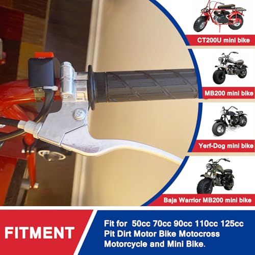 Image of 7 /8 inch Dirt Bike Left Brake Clutch Handle Lever Perch for SSR110 KX65 YZ80 CRF50 XR50 DR125 KLX110 Coolster Apollo RFZ125 Tao Tao DB17 Chinese Pit Dirt Bike Coleman CT100U CT200U Mini Silver