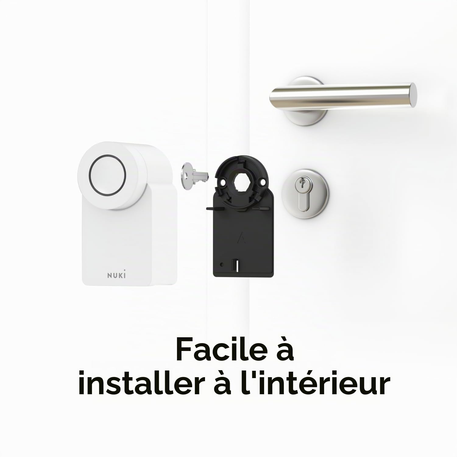 Nuki Smart Lock (2023), 4th Generation, Smart Door Lock with Mat for Keyless Access without Conversion, Electronic Door Lock That Turns Smartphone into a Key White, 221002