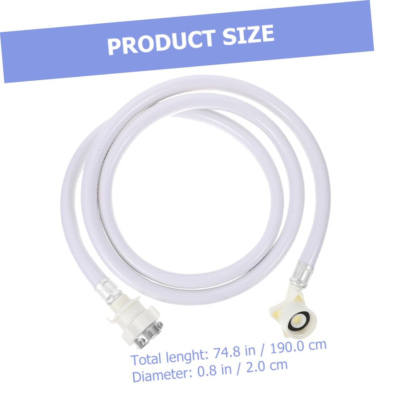 Manguera de Entrada para Lavadora 2m, 2 Piezas, Pvc | Acero Inoxidable Extremos, Color Blanco, Extensión de 2m para Suministro Doméstico