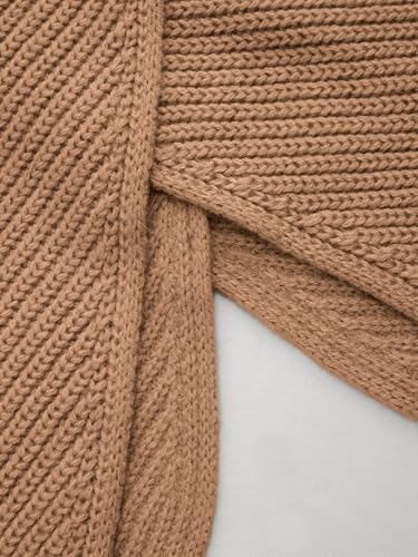 CIDER Cropped Sweaters for Women Turtleneck Sweater Long Sleeve Ribbed Knit Lantern Sleeve Pullover Fall Outfits3