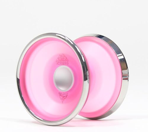 Iceberg - Cuerpo de policarbonato CNC con anillos de acero inoxidable (transparente con anillos azules)