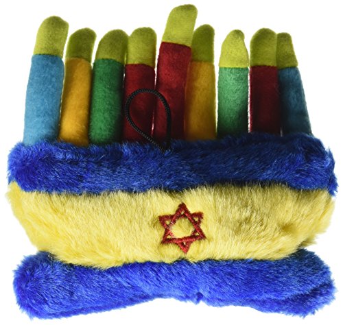 Copa Judaica Chewish Treat Hannukkah Menorah Squeaker Plush Dog Toy, 6 by 5 by 2.5-Inch, Multicolor, Large Breeds
