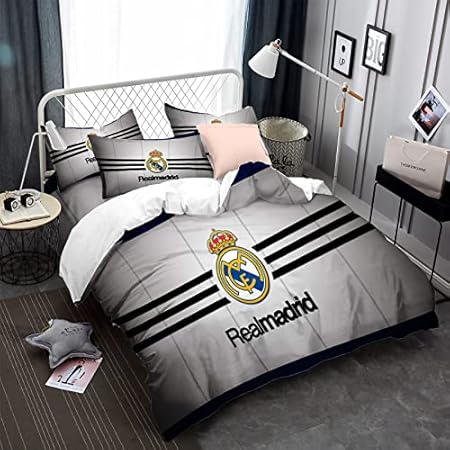 CHAOSE-ESB Equipo De Fútbol Funda Nórdica Juego De Ropa De Cama De Navidad Sin Arrugas Peso Ligero Durable + 2 Fundas De Almohada (RMCF 01,(220x 240cm)-Cama de 150/160)