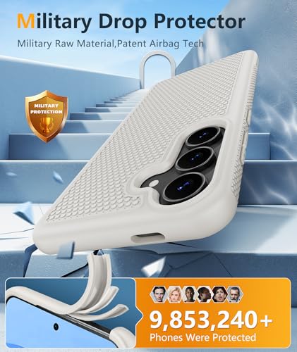 Image of FNTCASE for Samsung Galaxy S25 FE Case: Shockproof Protective Lightweight with Screen Protector Duty Rugged Cell Phone Cover Non Slip, Military Grade Drop Protection for S25FE(White)