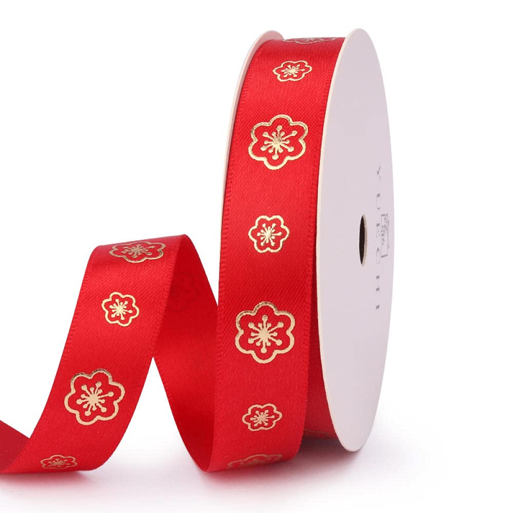 Ribbons For Gift Wrapping Ribbon For Fabric Satin Ribbons Lucky Cat Red Lottery Prezent Gift Box Packing Wstążka Ciasto Pieczenia Krawat Ręczne Diy Materiał Wstążka-Kwiaty Wiśni