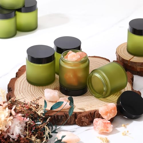 Image of Norme 24 Pcs 4 oz Glass Jars with Lids Cosmetic Jars, Pea Green