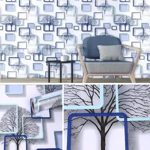 Image of Self Adhesive Decorative Peel Stick Waterproof Wallpaper Wall Decor Removable Wall Paper for Living Room Hall Decoration PVC Vinyl DIY Contact Paper 45x304cm (Geomatric)