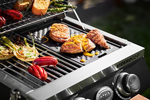 RÖSLE Grillplatte VIDERO G2-P, Hochwertige Grillplatte aus Gusseisen für Fleisch und kleine Grillstücke, Grillbranding, Platte beidseitig verwendbar, Schwarz, 32 x 19 x 1.4 cm 5