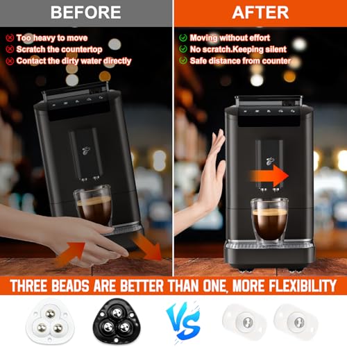 HWSWSH 16 Stück Mini Kugelrollen Möbelrollen 360 Grad Mini Rollen für Möbel Selbstklebendes Starkes Rollenrad für Fritteuse, Mixer, Kaffeemaschine, Mülleimer Kugelrolle Rollen (schwarz und weiß)