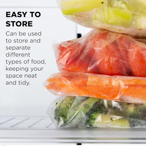 Image of 15 Pcs Heavy-Duty Reusable Zip lock Bags- 1500ml Large Zip Lock Pouch Food Storage Bags | Leakproof,Airtight Freezer Bags for Fruits,Vegetables,Snacks & Dry Fruits | BPA Free Ziplock Bags for Kitchen