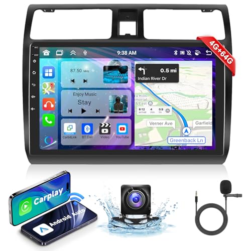 【4+64G】 Podofo 8-core Android 10'' Autoradio Wireless Apple Carplay Android