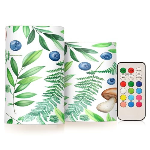 YANENDIE Flameless Candles, Porcini Mushrooms Flickering LED Candles,2 Pack Battery