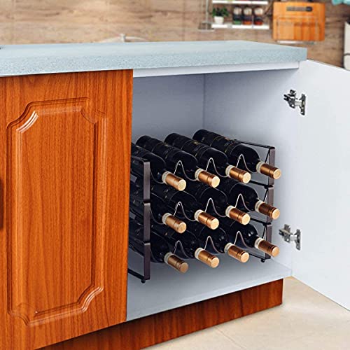 Soporte apilable para 12 botellas de vino de metal miniatura 5