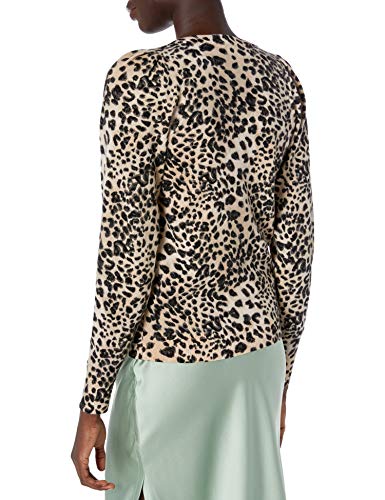 Rebecca Taylor Women's Animal Print Pullover Sweater, Oat Combo, Xs #TOP2