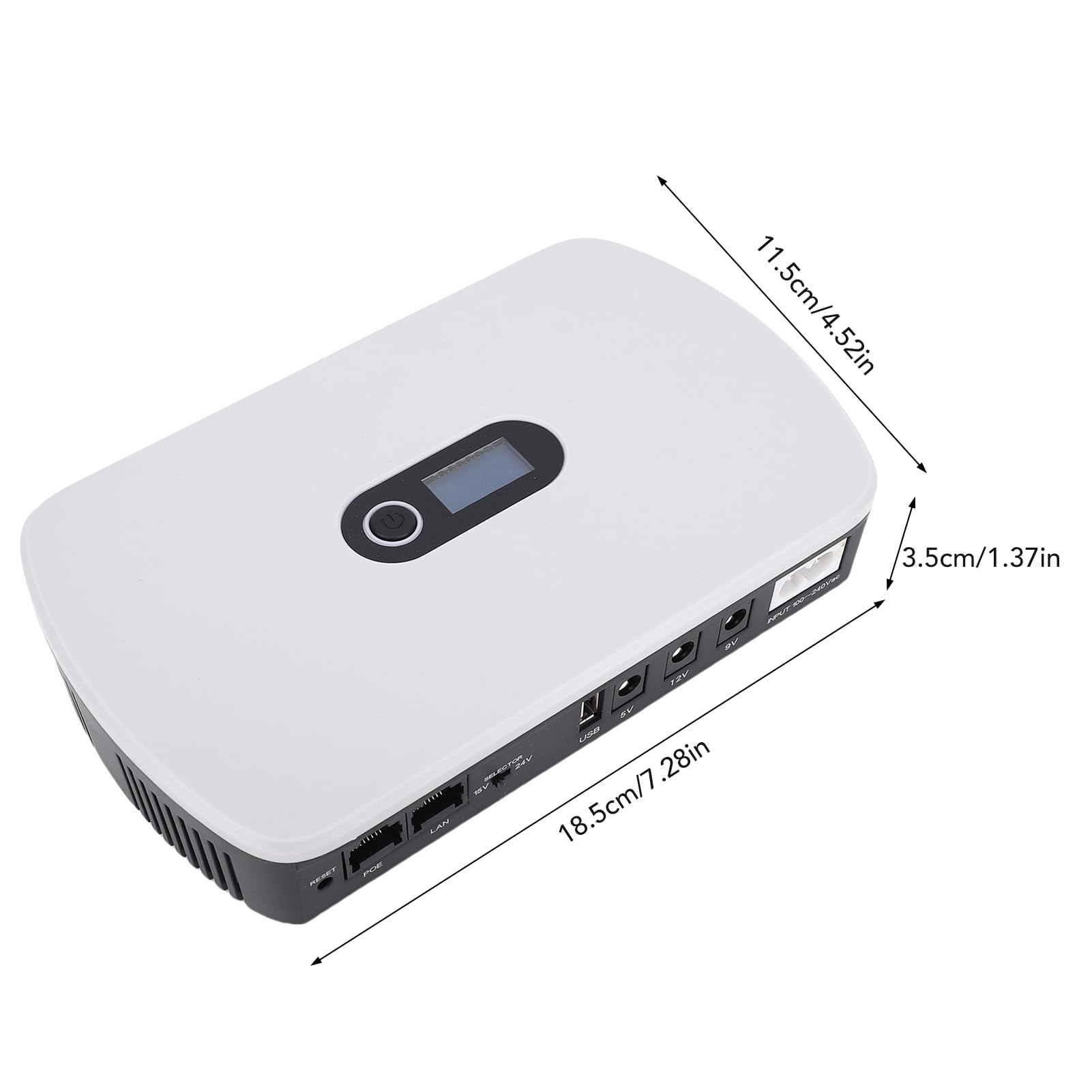 Jeffergarden Gruppo di continuità UPS 10400mAh 18W Display LCD, Alimentazione Ininterrotta con Uscite 5V 9V 12V 15V 24V per Router Modem Telecamera di Sicurezza Smartphone (Spina europea)