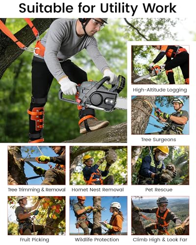 Xeoca Tree Climbing Spikes Set, 350lbs Load Capacity,1 Pair Climbing Spurs, Tree Climbing Gear with Straps and Spike Protectors, Arborist Equipment for Climbers, Hunting, Lumberjack - Thumbnail 6