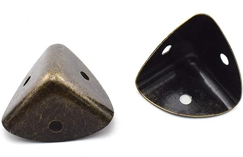 Miniatura 10 de SDTC Tech Paquete de 8 protectores de esquina triangulares de aleación de zinc de 1.2 pulgadas (1.181 in), cubierta de seguridad decorativa de metal