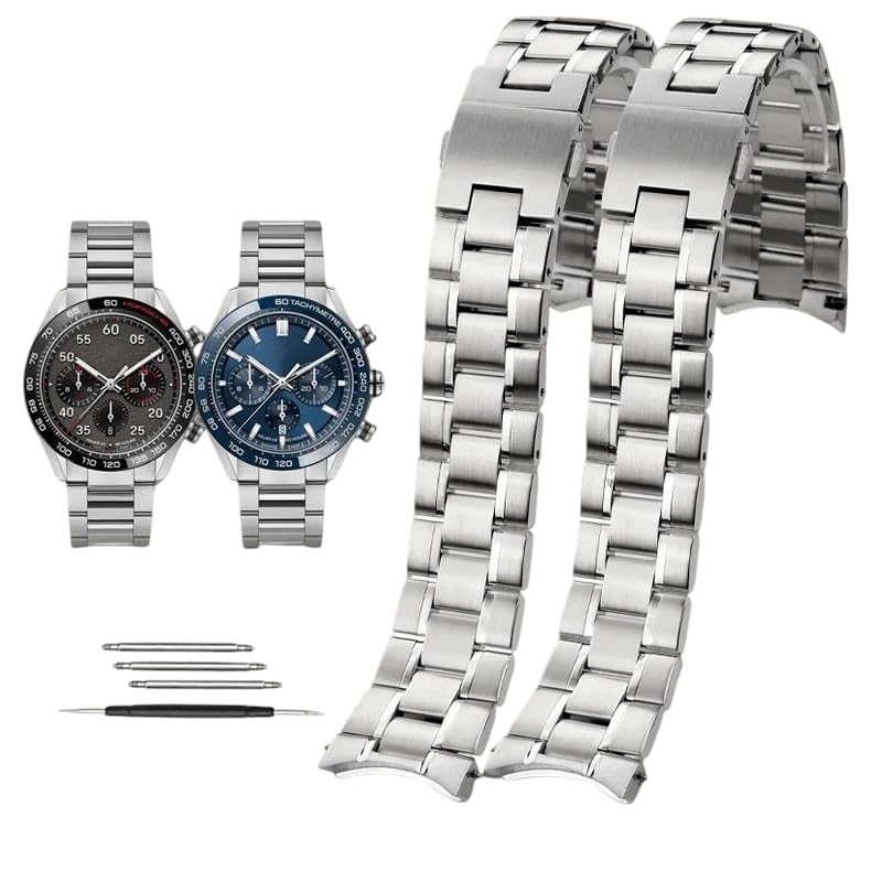Bracciale Sportivo in Acciaio Inossidabile da 22 mm per Bracciale Tag HEUER Carrera Calibre CV2A84 CV2A10 Curvo