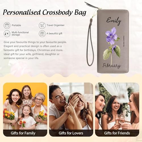 Image of GEEAD Custom Design Wristlet Wallets for Women PU Leather RFID Blocking Wallet