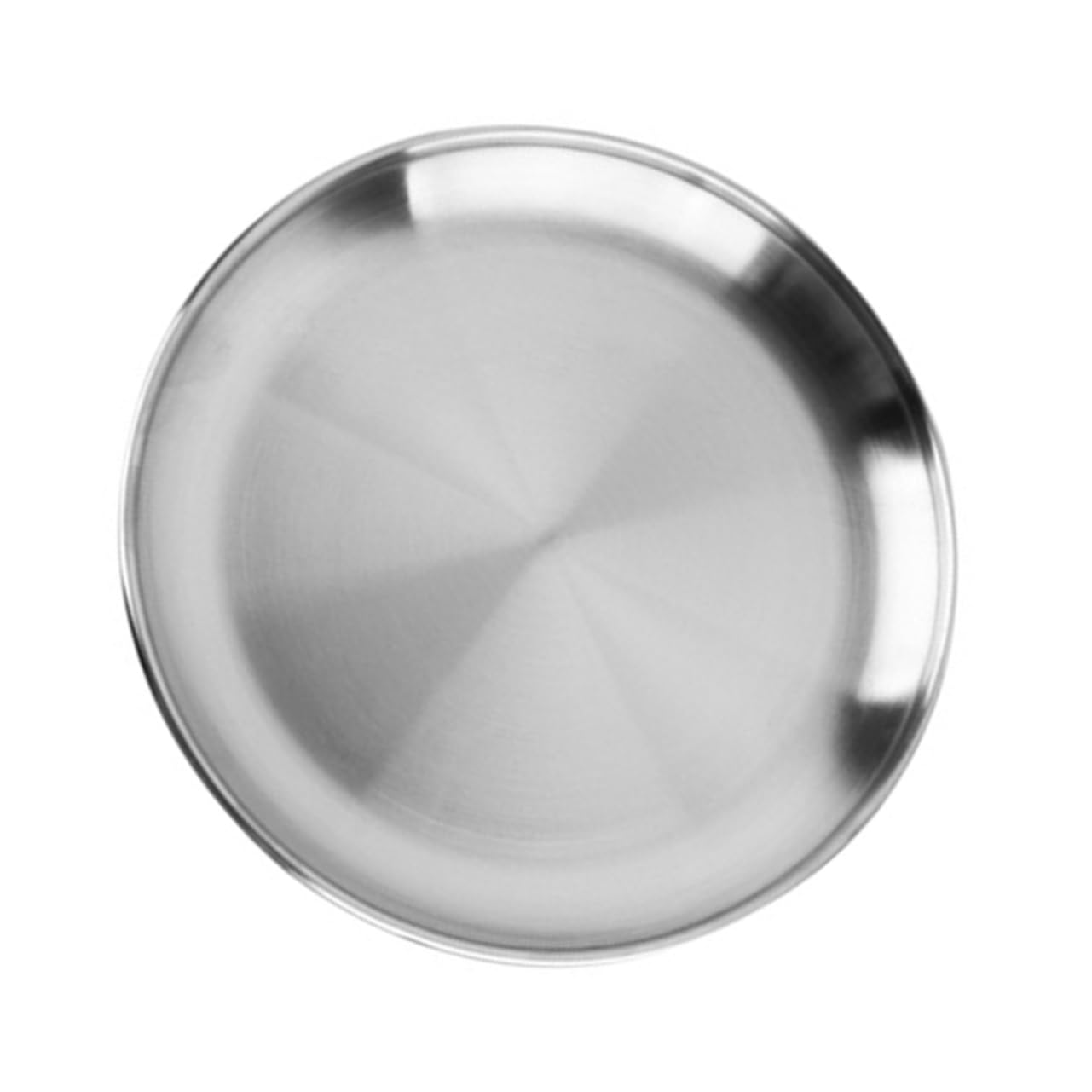 MAGICLULU 1Pc Stainless Steel Bbq Plate Dinner Plate for Outdoor Parties Camping and Family Gatherings Rustproof Tableware Single Serving Dish