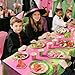 Geopty 142Pcs Witch Birthday Party Decorations, 40pcs Plates, 20pcs Napkins/ Cups/ Straws, 40pcs Forks, 1pcs Pink Green Tablecloth Witch Themed Party Tableware Supplies
