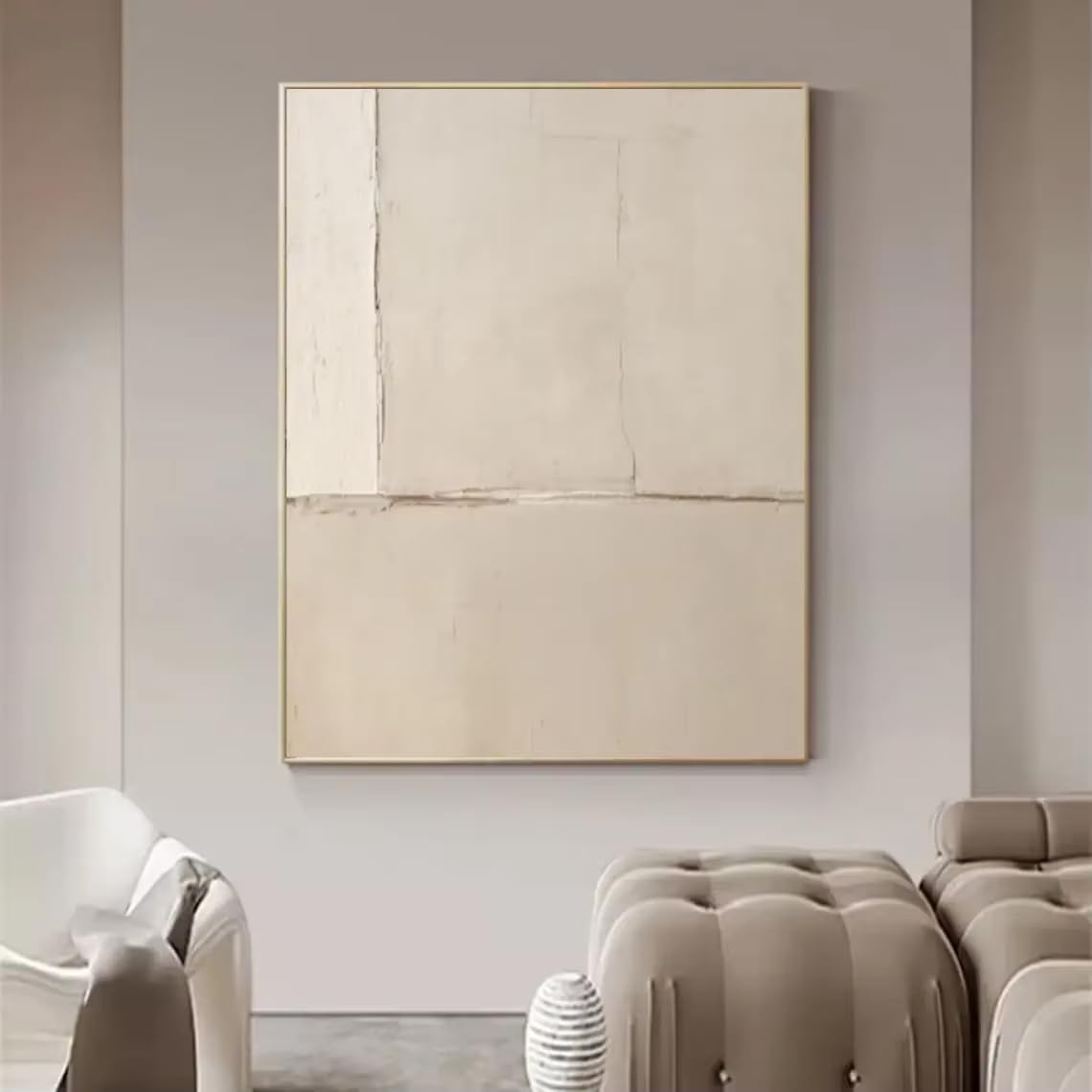 DFZEWKI Brown and Beige Canvas Wall Art Large Modern Contemporary Artwork for Living Room Home Decor(30x40cm(12x16in)/No frame)