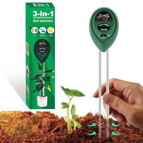 Soil Moisture Soil Tester PH Meter Plant Monitor Sensor for Gardening, Farming Lawn,Test Kit Tool, Digital Plant Probe for Indoor and Outdoor Plants No Batteries Required
