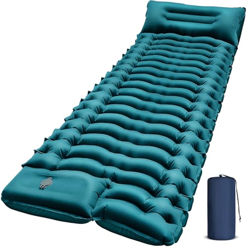 Image of FUN PAC Camping Sleeping Pad, Ultralight Camping Mat with Pillow Built-in Foot Pump Inflatable Sleeping Pads Compact for Camping Backpacking Hiking Traveling Tent
