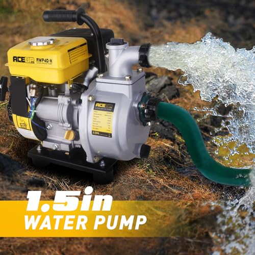 Image of Gas Water Pump 1.5-Inch with Hose, 79 GPM 79.8cc 2.1 HP Gas Powered Water Pump, Lightweight, EPA Certified