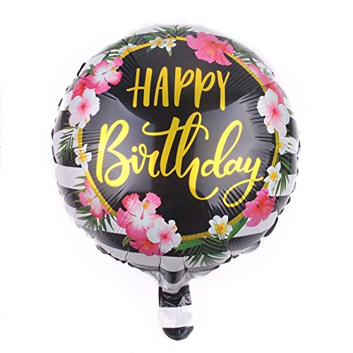 Zebra Balloons Floral Stripes Birthday Foil Balloon, 45cm/18inch