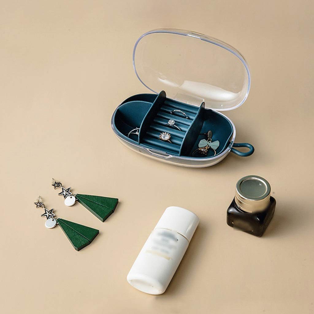 PLJKIHED Schmuckkästchen-Organizer, Schmuck-Aufbewahrungsbox, Reise-Schmuckkästchen, Kunststoff-TPR-Organizer, Ausstellungsbehälter, kleine Schmuckrolle für Halsketten, Ohrringe, Schmuck-Organizer,