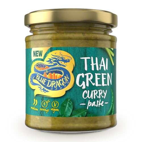 Blue Dragon Thai Green Curry Paste 170g | Medium Spice | Serves 4 | Authentic Thai Flavours Using Green Chillies Lemongrass & Lime Leaves