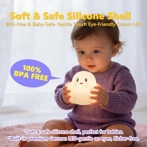 Lámpara de mesa infantil Ghost de silicona recargable RGB miniatura 5