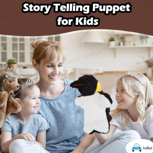 Image of FunBlast Plush Hands Puppets for Kids - Animals Hand Puppet Toys, Soft Hand Puppets for Kids, Story Telling Puppet for Kid, Fun Play Learning Toys (Crow)