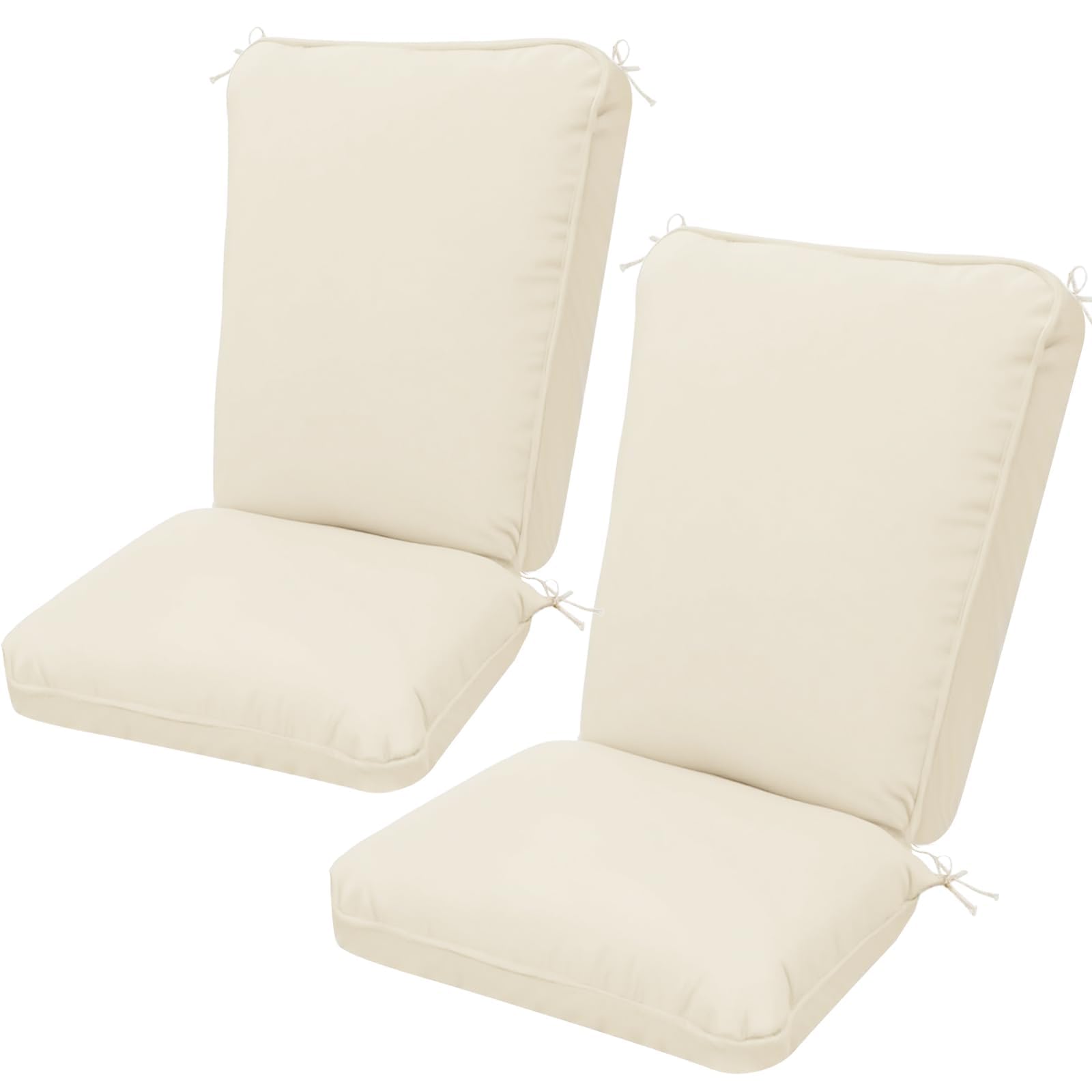 Photo 1 of Uthem 2 Pack Adirondack Chair Cushions, Waterproof & UV-Resistant Outdoor Rocking Chair Cushion Set, Removable Seat Pads with Ties for High Back Dining or Patio Chairs, Beige1#