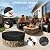 Onlyme Fire Pit Cover Round for In-Ground Fire Pits, 68-71 Inch Weather-resistant Large Round Stone Outdoor Firepit Cover for Garden Patio Backyard, 71*9Inches, Black
