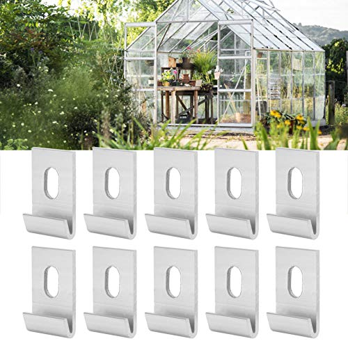 Clipes de base de metal, fita compacta anexa clipes de base de estufa para jardim para plantas(Prata
