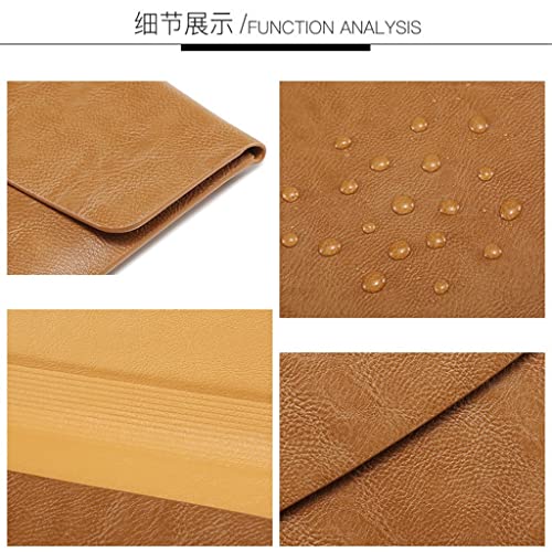 Borsa per Laptop Custodia in Pelle PU Custodia Interna Leggera Resistente alle Cadute Slim (Color : Yellow, Size : 15 Inches)
