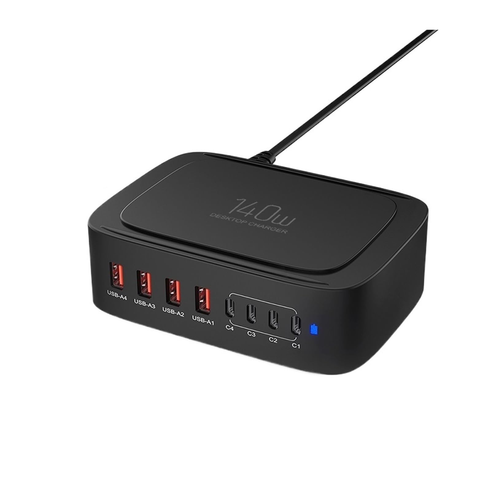 Caricatore Multi USB a 8 Porte da 140 W Stazione di Ricarica Rapida USB C QC3.0 PPS
